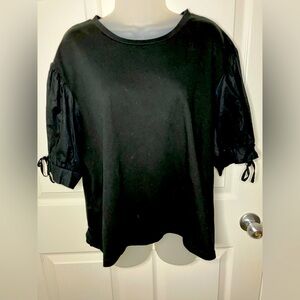 Black Puff Sleeve Top
